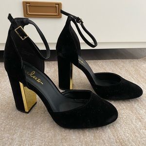 black velvet heels